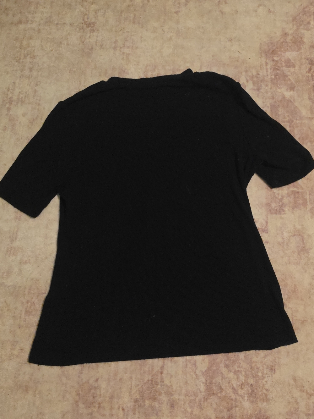 Ribbed Black Short Sleeve Top